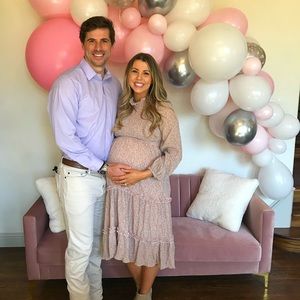 Pink, midi dress, petal & Pup!